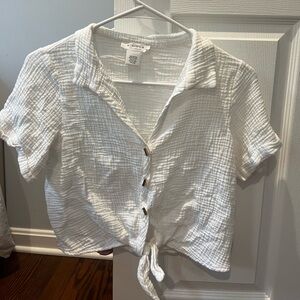 Short Sleeve Tie Button Down